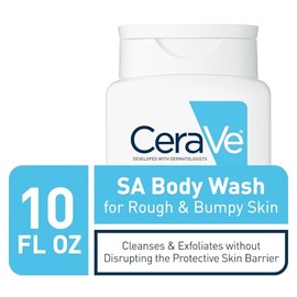 CeraVe Body Wash with Salicylic Acid  10 Ounce  Fragrance Free Body Wash to Exfoliate Rough and Bumpy Skin                                            