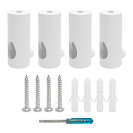 smartect Aluminium Wall and Ceiling Pins for Fixing Textile Cables, Pack of 4, White, Ceiling Mounting with Screws and Dowels, Monkey Swing, Surface-Mounted Cable Holder for Own DIY Project