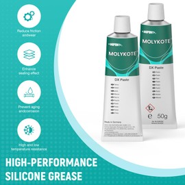 Molykote DX Paste 50g 1.75oz Lubricant White High Temperature Anti-Seize Grease Lubrication for Metallic Components Plastic Gear Watch Industrial Prevents Friction Contacts Stick-Slip and Seizure