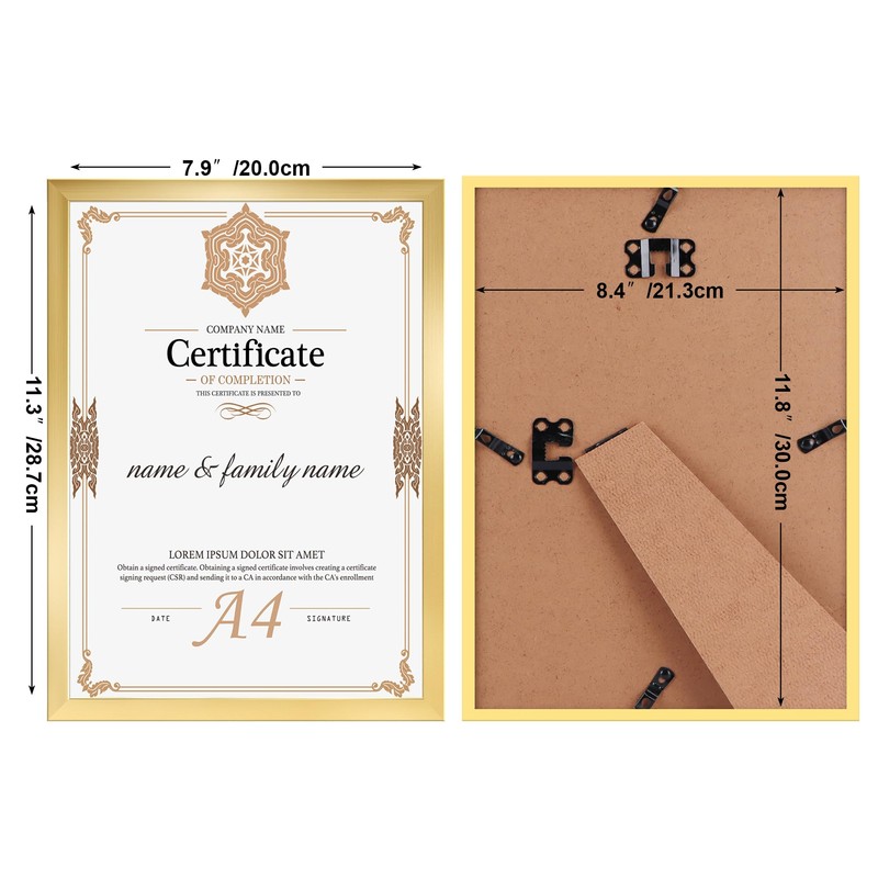 Ditwis Picture Frame A4 Gold, Frame DIN A4 for 21
