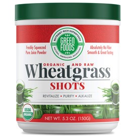 Green Foods Wheat Grass Shots, 5.3 oz - Certified Organic, Kosher, Vegan, Non-GMO, Raw, Gluten-Free, Grown