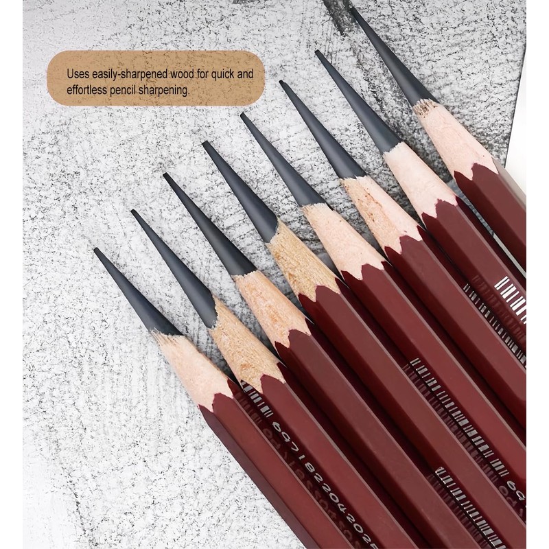 Professional Drawing Charcoal Pencils Set, 10 Piece Art Supplies with