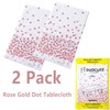 Duocute 2 Pack Rose Gold and White Party Tablecloth for