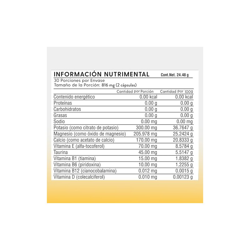 Suplemento Calambres Musculares con Magnesio Potasio Calcio Health Hack