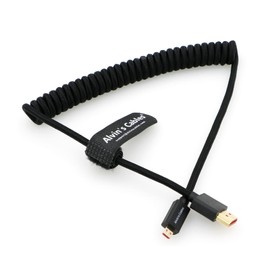 Alvin's Cables 8K 2.1 Micro HDMI to HDMI Braided Coiled Cable for Atomos Ninja-V 4K-60P Record 48Gbps HDMI for Canon-R5C| R5| R6