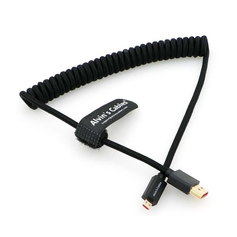 Alvin's Cables 8K 2.1 Micro HDMI to HDMI Braided Coiled