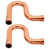 PATIKIL 7/8 Inch ID P-Trap Copper Pipe Fittings, 2 Pcs