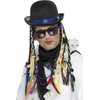 Smiffys Chameleon Bowler Hat with Multicoloured Braids Halloween