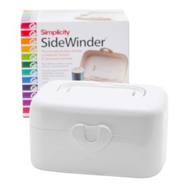 Simplicity 388175A Sidewinder Portable Automatic Bobbin Winder Machine, 120 Voltage, White