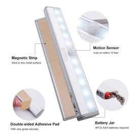 HSYHous Homelife LED Bars Motion Sensor Closet Lights-ATXgreen Motion Sensor Light Battery Operated Light, Stick-on Anywhere Magnetic Cordless Light for Hallway Kitchen Stairs(2PACK)