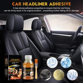 Headliner Repair Glue, Car Headliner Adhesive, Car Roof Liner Quick Repair Adhesive Headliner Glue, Car Ceiling Fabric Repair, Headliner Repair Kit, Leather Glue Repair, 100ml (2PCS)