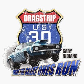 Us 30 Dragstrip Camaro Bumper Sticker Window Vinyl Decal 5"