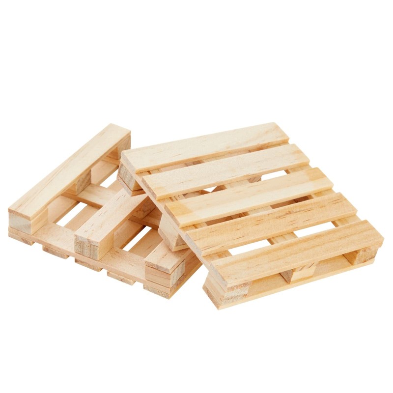 Juvale Wood Pallet Coasters - Pack of 6, 3.9 x