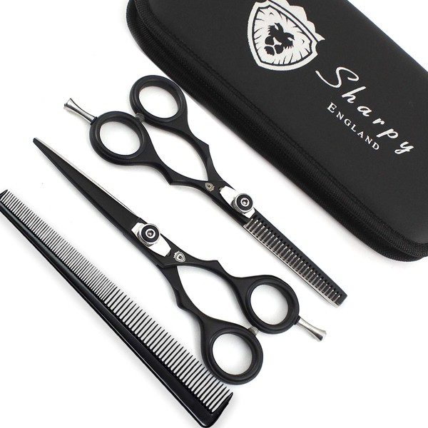 Professional Hairdressing Scissors/Barber Hair Cutting Thinning Scissors Shears - 5.5 inch - Razor Sharp Japanese Stainless Steel & Fine Adjustment Tension Screw