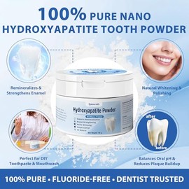 100% Pure Nano Hydroxyapatite Powder for Deep Enamel Remineralization, Cavity Defense, Sensitivity Relief & Teeth Whitening – Hydroxyapatite Powder fo