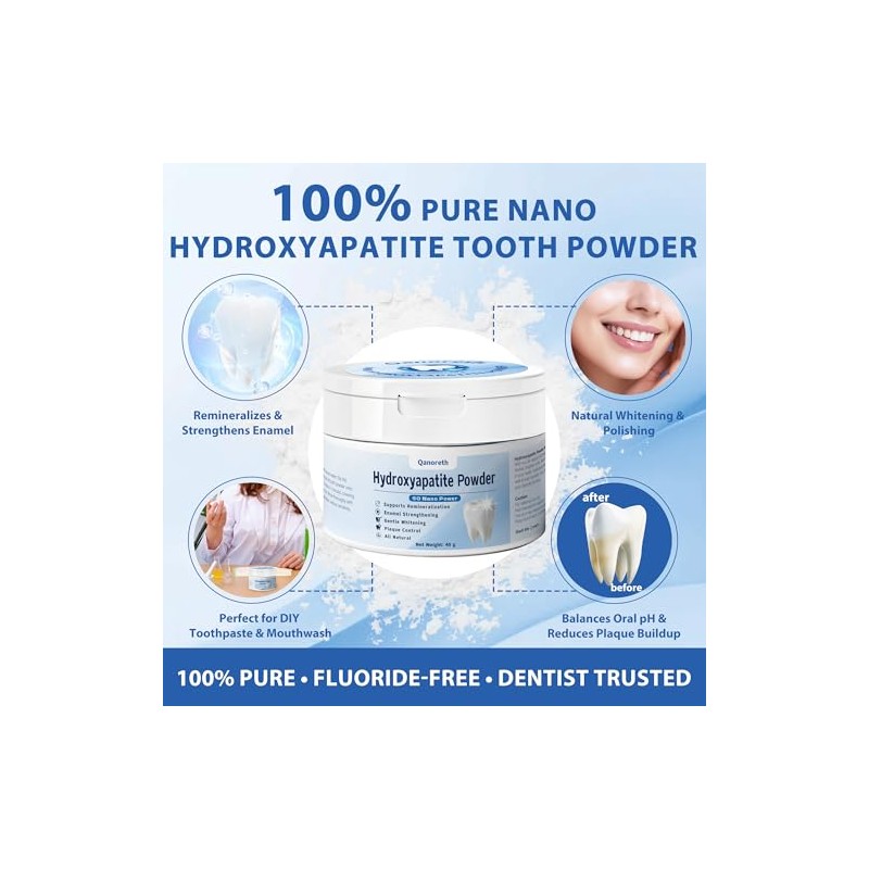 100% Pure Nano Hydroxyapatite Powder for Deep Enamel Remineralization, Cavity