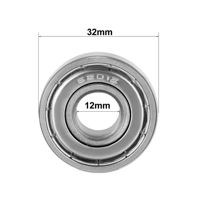 sourcing map Deep Groove Ball Bearing 6201Z Double Shield 12