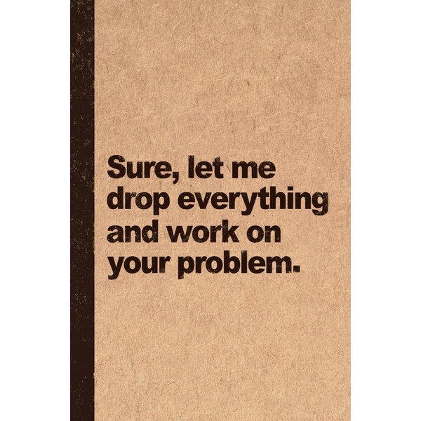 Funny Sarcastic Work Gag Gift Notebook for Office Coworkers, Employees,
