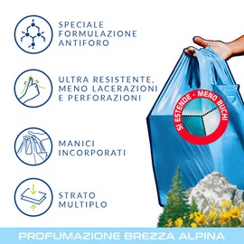 Domopak Spazzy 6 Packs of 15 x 15 Scented Alpine Trim Scented Nets Bags with Handles - 15 Pack (Pack of 6)