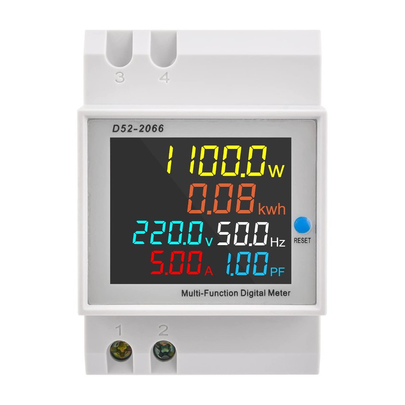 diymore Electricity Meter DIN Rail 1 Phase AC 40-300V 100A