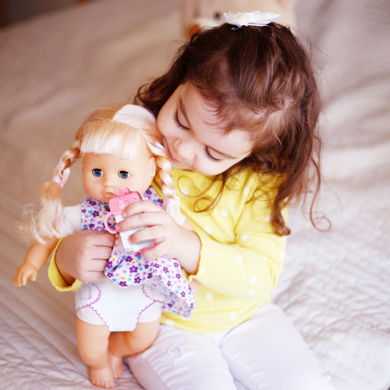 15Pcs Baby Doll Accessories Magic Bottle Set,Pretend Play Feeding Toy