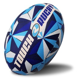 RUGBIER Special Rugby Touch Ball - High End - Training and Play - Excellent Grip and Durability - Model Rugby Touch Blue