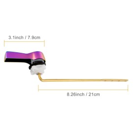 Hibbent Toilet Handle Replacement Kit,Universal Front Mount Toilet Tank Flusher Lever - Rainbow