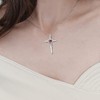 FANCIME Garnet Cross Necklace For Women Sterling Silver Birthstone Necklace
