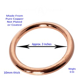 American Ayurveda - Pulsera de cobre puro de 10 mm de grosor, diámetro interior de 7,6 cm para hombres y mujeres, artritis, dolor en las articulaciones, túnel carpiano, sin imanes, sikh sardar, punjabi, kada