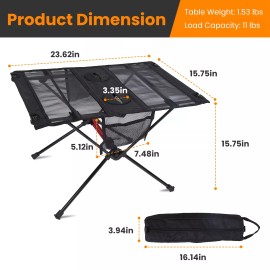 LakeForest Portable Aluminum Camping Table Frame Tray Outdoor Hiking Beach Picnic Table