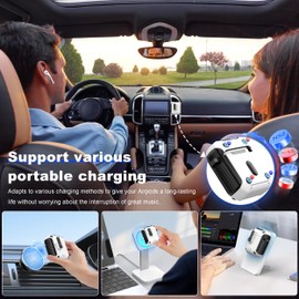 RFUNGUANGO for Airpods 2nd and 1st Generation Cases, Compatible with MagSafe, Drop Protection Case with Stand Function with Cleaning Tool, Full Body Shockproof Hard Case -A-Black+White