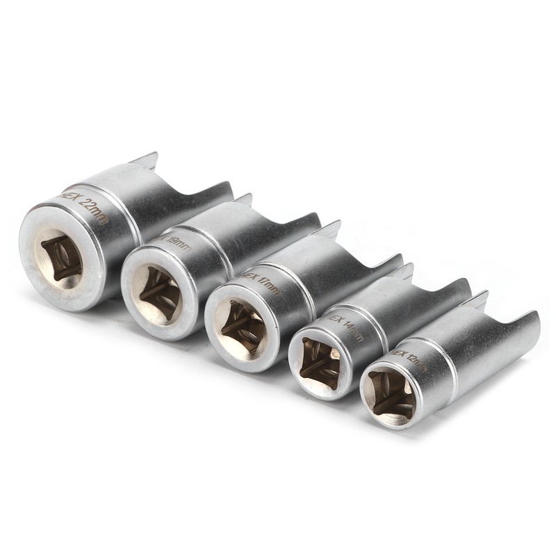 3/8inD Elbow Connector Socket Set Fitting Kit Chrome Alum Car