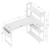 Treesland 47 Inch Computer Desk with Bookshelf, Corner Desk with