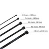HORZEFIX Cable Ties Pack of 100 Black Long UV Resistant