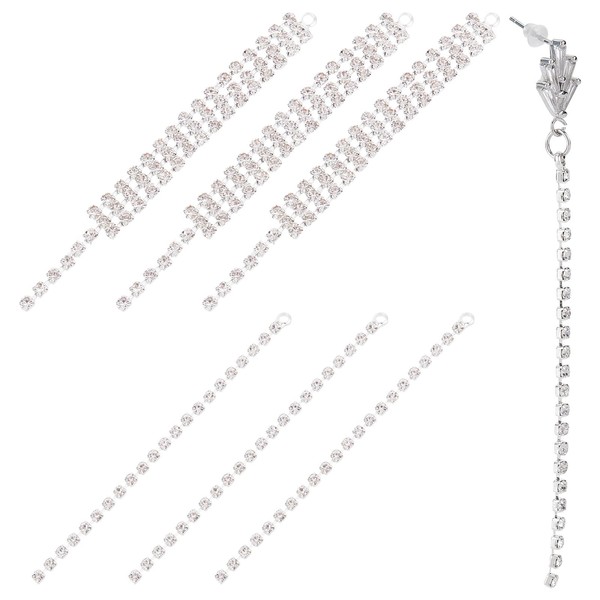 SUNNYCLUE 16 Pcs 2 Types Rhinestone Charm Earrings Charm Parts