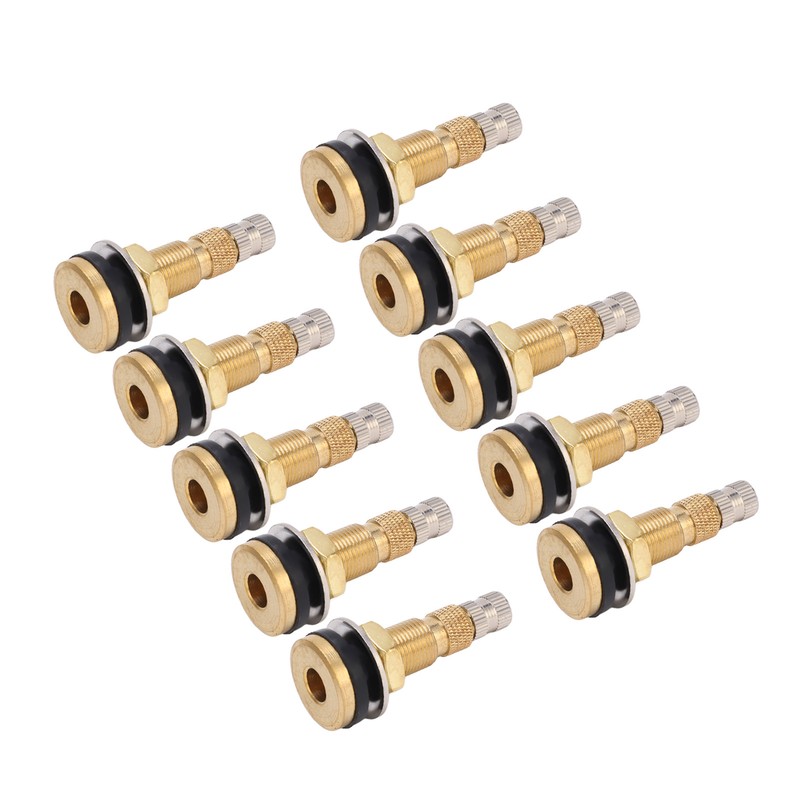 10pcs Air Liquid Tubeless Tire Valve Stem Brass 1 7/8in