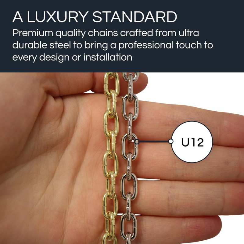 RCH Hardware CH-S53-14-BLK Steel Clock Chain 14 Gauge, Black (1