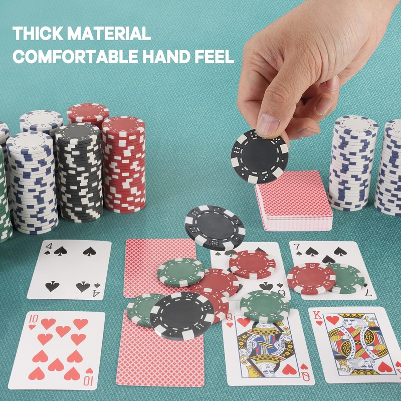 LUOBAO Poker Chips Set,500 Pcs Poker Chips for Texas Holdem