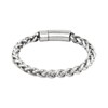 HEIX Mens Jewelry Stainless Steel Simple Cuban Braided Wheat Silver