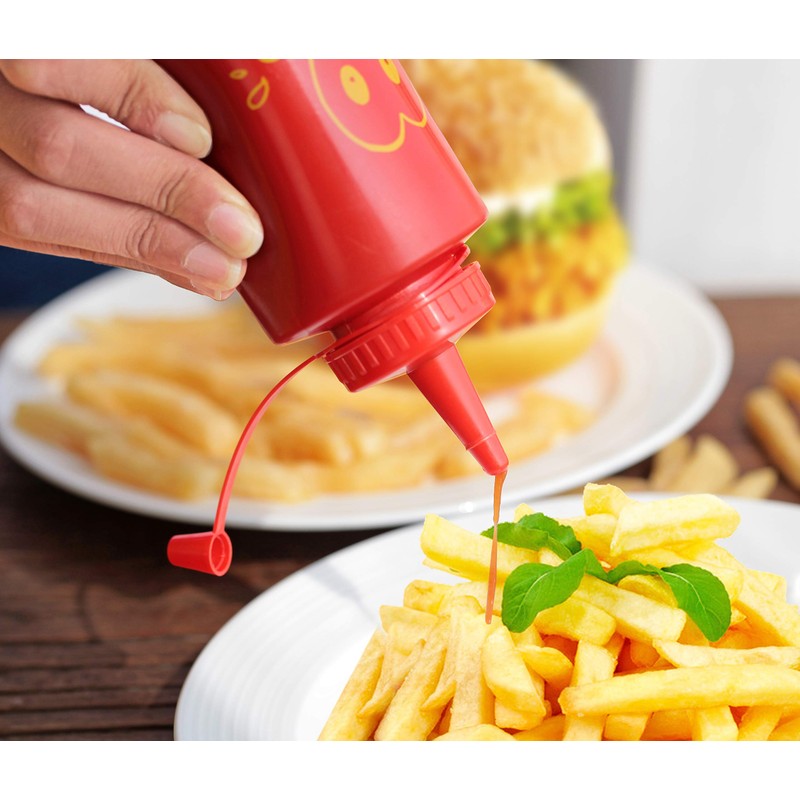 New Star Foodservice 28560 Smiley Faces Squeeze Bottle Set, Plastic,