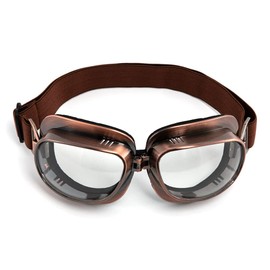 evomosa Vintage Motorcycle Goggles Sports Glasses for Motorcycles (Transparent Copper Lens)