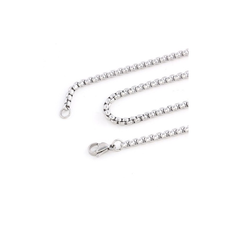 DonDon Men's Necklace 52 cm with Elephant Lucky Pendant Stainless