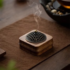 SITEDAN Incense Burner, Incense Burner, Wooden Incense Plate, Buddhist Altar Incense Burner, Incense Holder, Antique Incense Burner, Incense Holder, For Swirls, Corn Incense, Zen Incense Home Decor