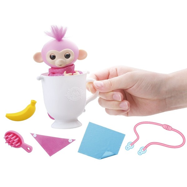 Hugmin, Small Monkey that Fits in your Hand, Good Friend Room Set (Sparkling Rose)