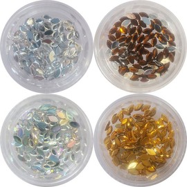 Nail Ssen Nail Art Nail Stone Parts Acrylic Stone Boat 2x4mm 100 Pieces / 네일쎈 네일아트 네일스톤파츠 아크릴 스톤 보트 2x4mm 100개입