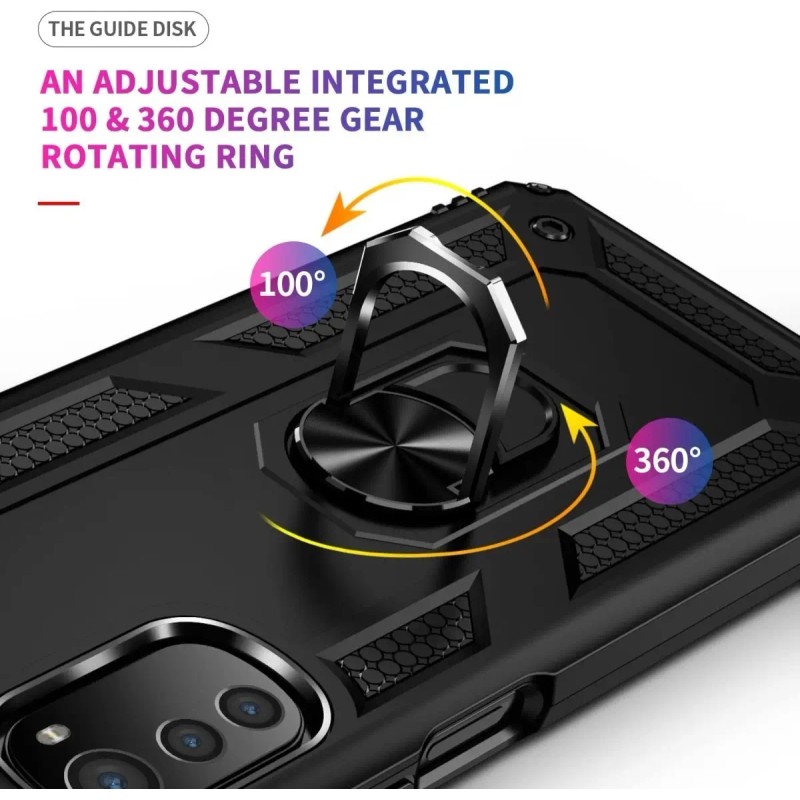 Funda Rudo Con Anillo Para Moto E32 / E32s