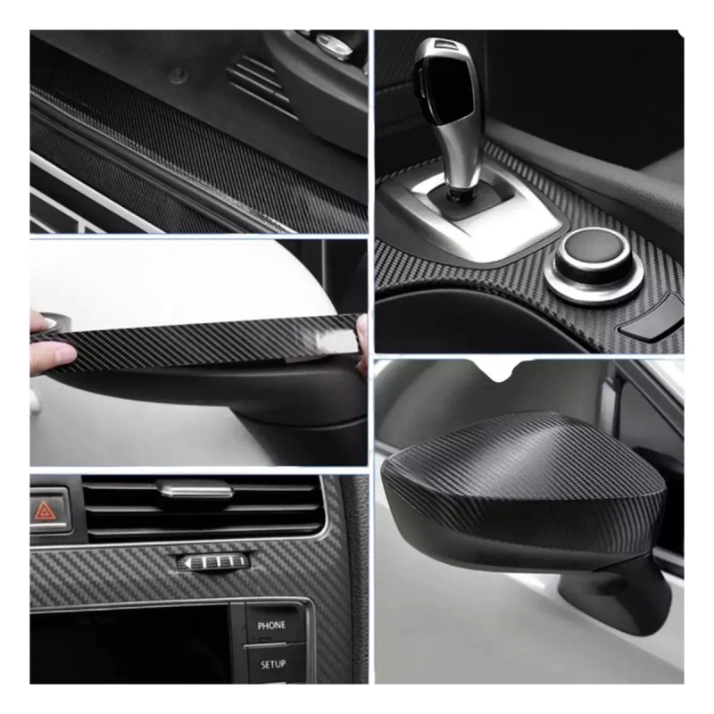 Cinta Protectora Estribo Fibra Carbono Auto Universal 5cm*3m