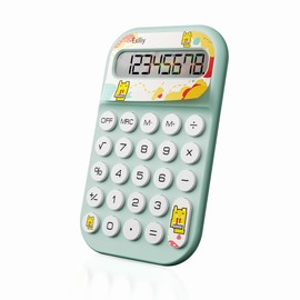 Exlliy Cute Calculator, 8-Digit LCD Mini Pocket Calculator, Aesthetic & Compact, Versatile for All Ages & Settings (Blue, S)