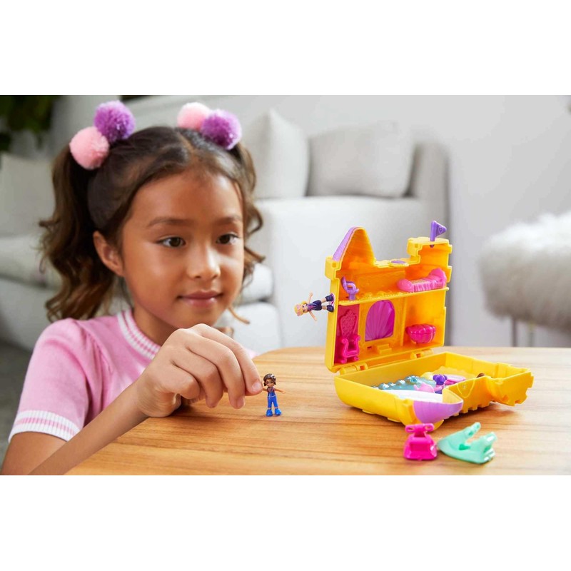 Polly Pocket Travel Toy with 2 Micro Dolls, Dolphin Pet