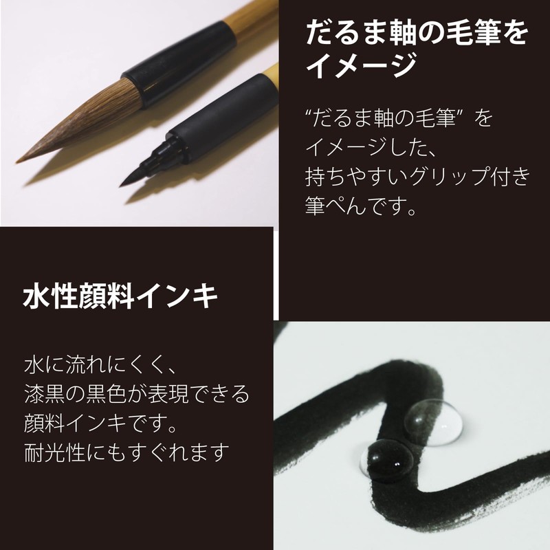 Kuretake XT3-10S/2P Brush Pen, Bijiji Brush Pen, Medium Point, Set